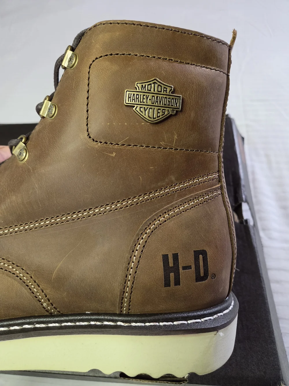 Harley-Davidson Men's Hagerman Brown Leather Motorcycle Biker Ankle Boots NEW